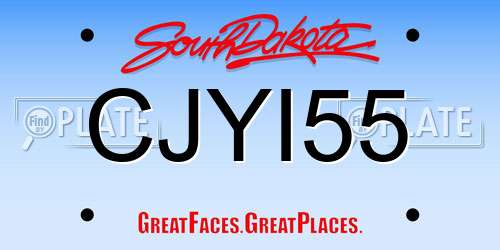 CJYI55 South Dakota License Plate
