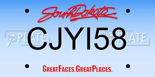 CJYI58 South Dakota License Plate