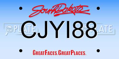 CJYI88 South Dakota License Plate