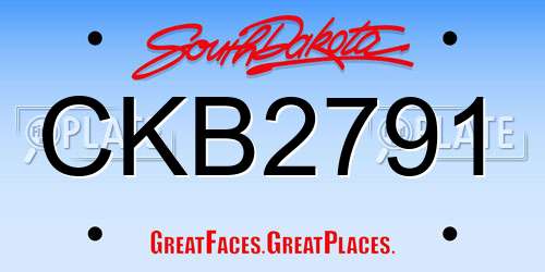 CKB2791 South Dakota License Plate