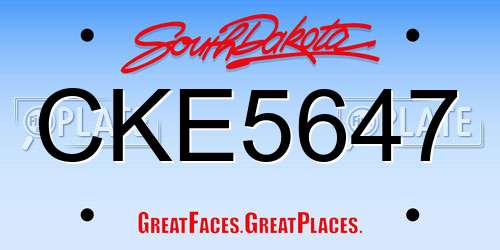 CKE5647 South Dakota License Plate