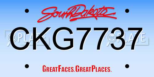 CKG7737 South Dakota License Plate