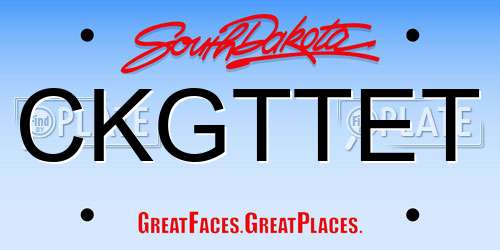 CKGTTET South Dakota License Plate