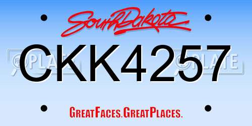 CKK4257 South Dakota License Plate