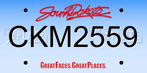CKM2559 South Dakota License Plate