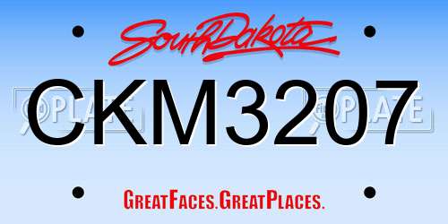 CKM3207 South Dakota License Plate