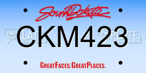 CKM423 South Dakota License Plate
