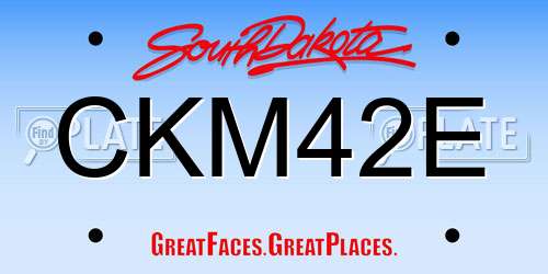 CKM42E South Dakota License Plate