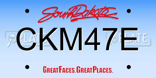 CKM47E South Dakota License Plate