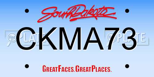 CKMA73 South Dakota License Plate