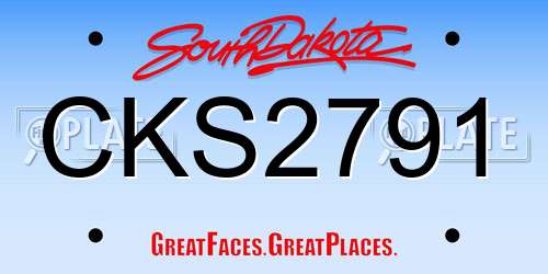 CKS2791 South Dakota License Plate