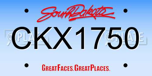 CKX1750 South Dakota License Plate