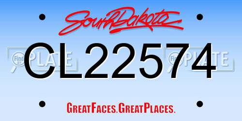 CL22574 South Dakota License Plate