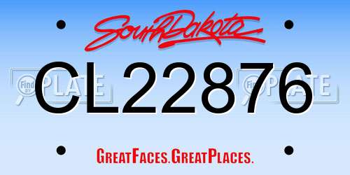 CL22876 South Dakota License Plate