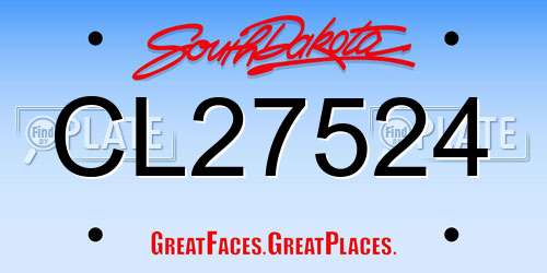 CL27524 South Dakota License Plate