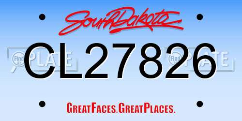 CL27826 South Dakota License Plate