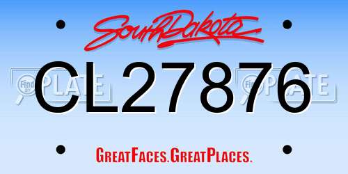 CL27876 South Dakota License Plate