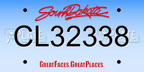 CL32338 South Dakota License Plate