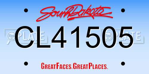 CL41505 South Dakota License Plate