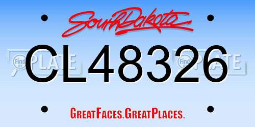 CL48326 South Dakota License Plate