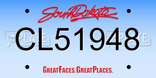 CL51948 South Dakota License Plate