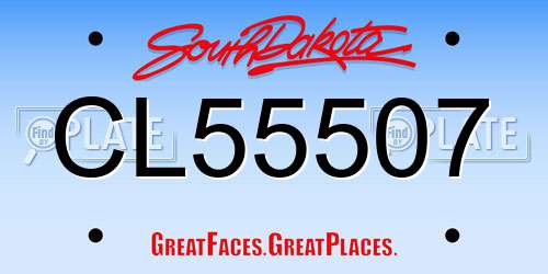 CL55507 South Dakota License Plate