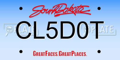 CL5D0T South Dakota License Plate