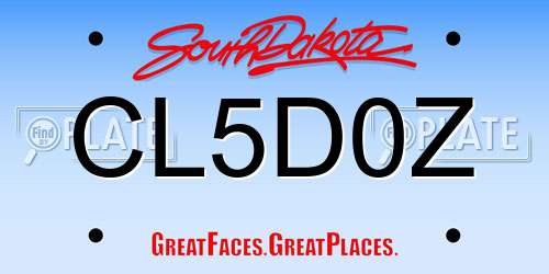 CL5D0Z South Dakota License Plate