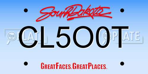 CL5O0T South Dakota License Plate
