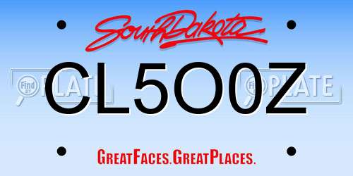 CL5O0Z South Dakota License Plate