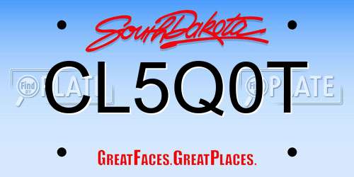 CL5Q0T South Dakota License Plate