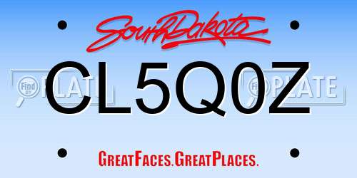 CL5Q0Z South Dakota License Plate