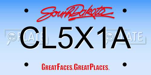 CL5X1A South Dakota License Plate