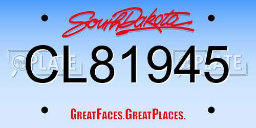 CL81945 South Dakota License Plate