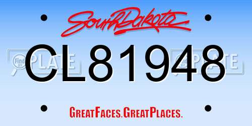 CL81948 South Dakota License Plate
