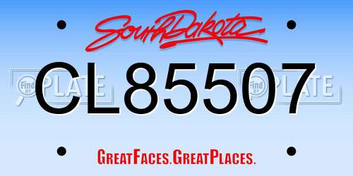 CL85507 South Dakota License Plate