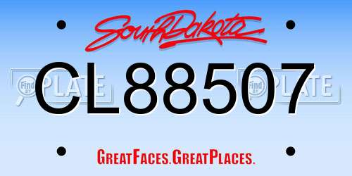 CL88507 South Dakota License Plate