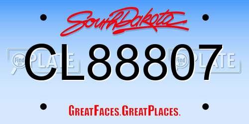 CL88807 South Dakota License Plate