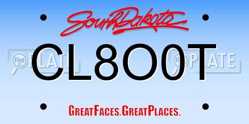 CL8O0T South Dakota License Plate