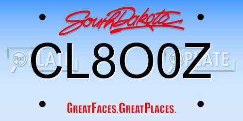 CL8O0Z South Dakota License Plate