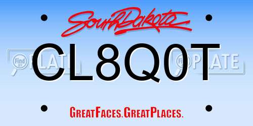 CL8Q0T South Dakota License Plate