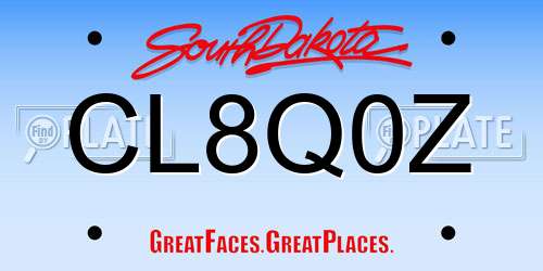 CL8Q0Z South Dakota License Plate