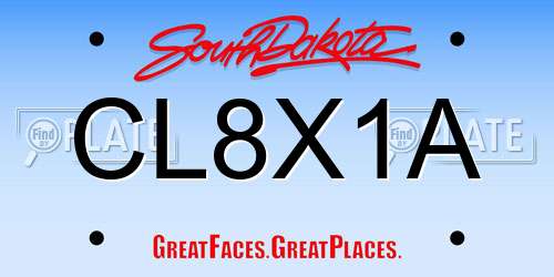 CL8X1A South Dakota License Plate