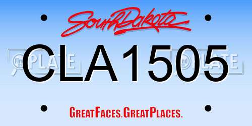 CLA1505 South Dakota License Plate