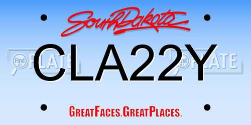 CLA22Y South Dakota License Plate