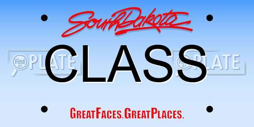 CLASS South Dakota License Plate