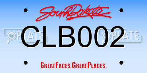 CLB002 South Dakota License Plate