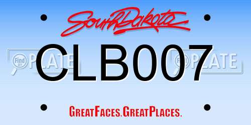 CLB007 South Dakota License Plate