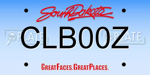 CLB00Z South Dakota License Plate