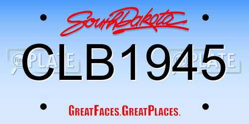 CLB1945 South Dakota License Plate